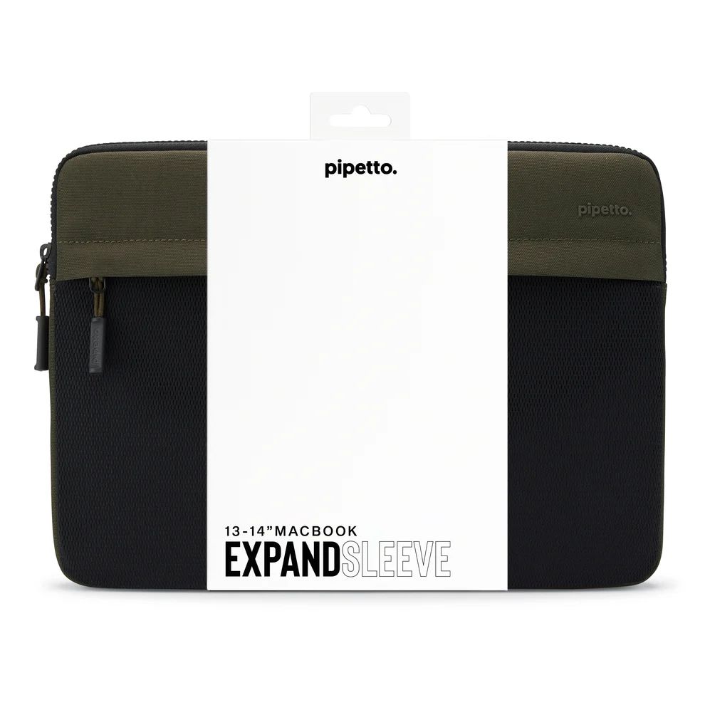 Pipetto Expand Sleeve bag for MacBook Pro 14/Air 13.6 Dark Green