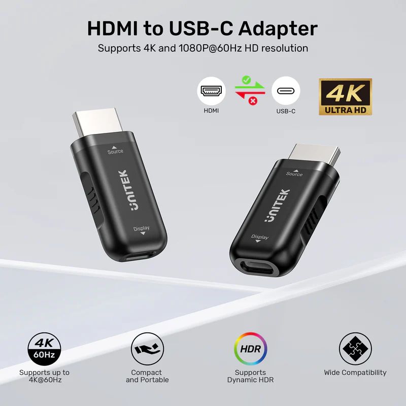 Unitek HDMI to USB-C Adapter Black