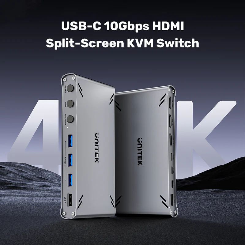Unitek USB-C 10Gbps HDMI Split-Screen KVM Switch