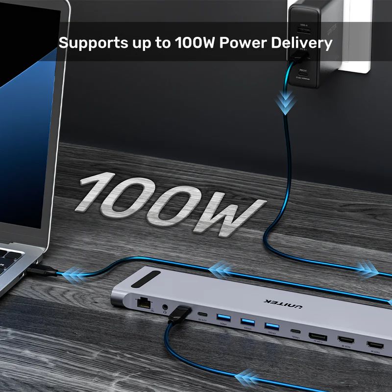 Unitek uHUB15+ USB-C Triple 4K KVM Docking Station