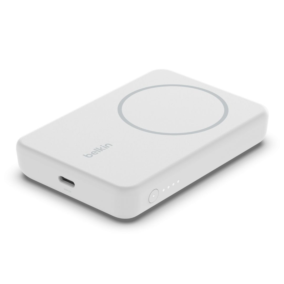 Belkin BPD004BTWT BoostCharge Magnetic Wireless 5000mAh PowerBank + Stand White