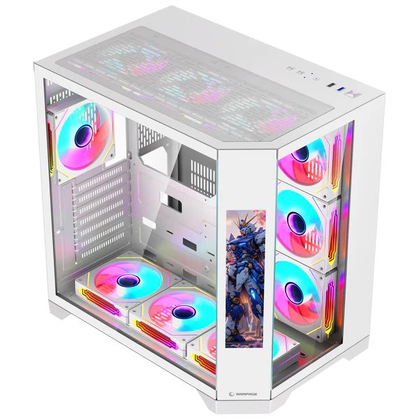 Rampage NOVA RGB Tempered Glass White