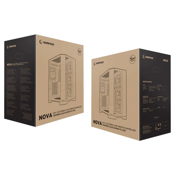Rampage NOVA RGB Tempered Glass Black
