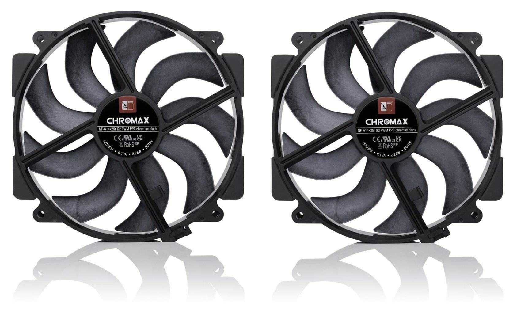 Noctua NF-A14x25r G2 PWM Sx2-PP chromax.black