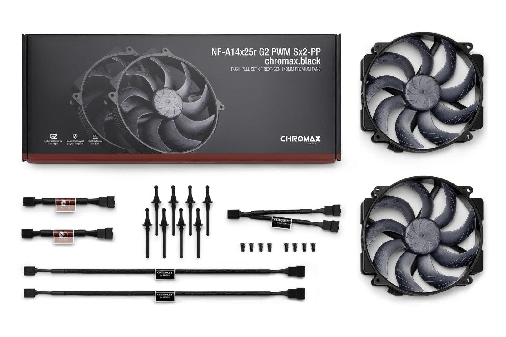 Noctua NF-A14x25r G2 PWM Sx2-PP chromax.black