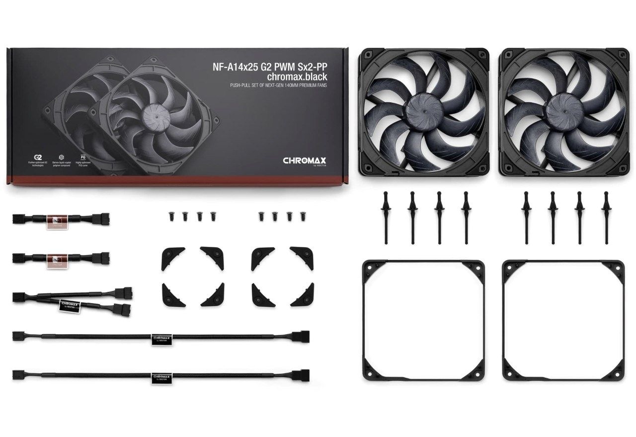 Noctua NF-A14x25 G2 PWM Sx2-PP chromax.black