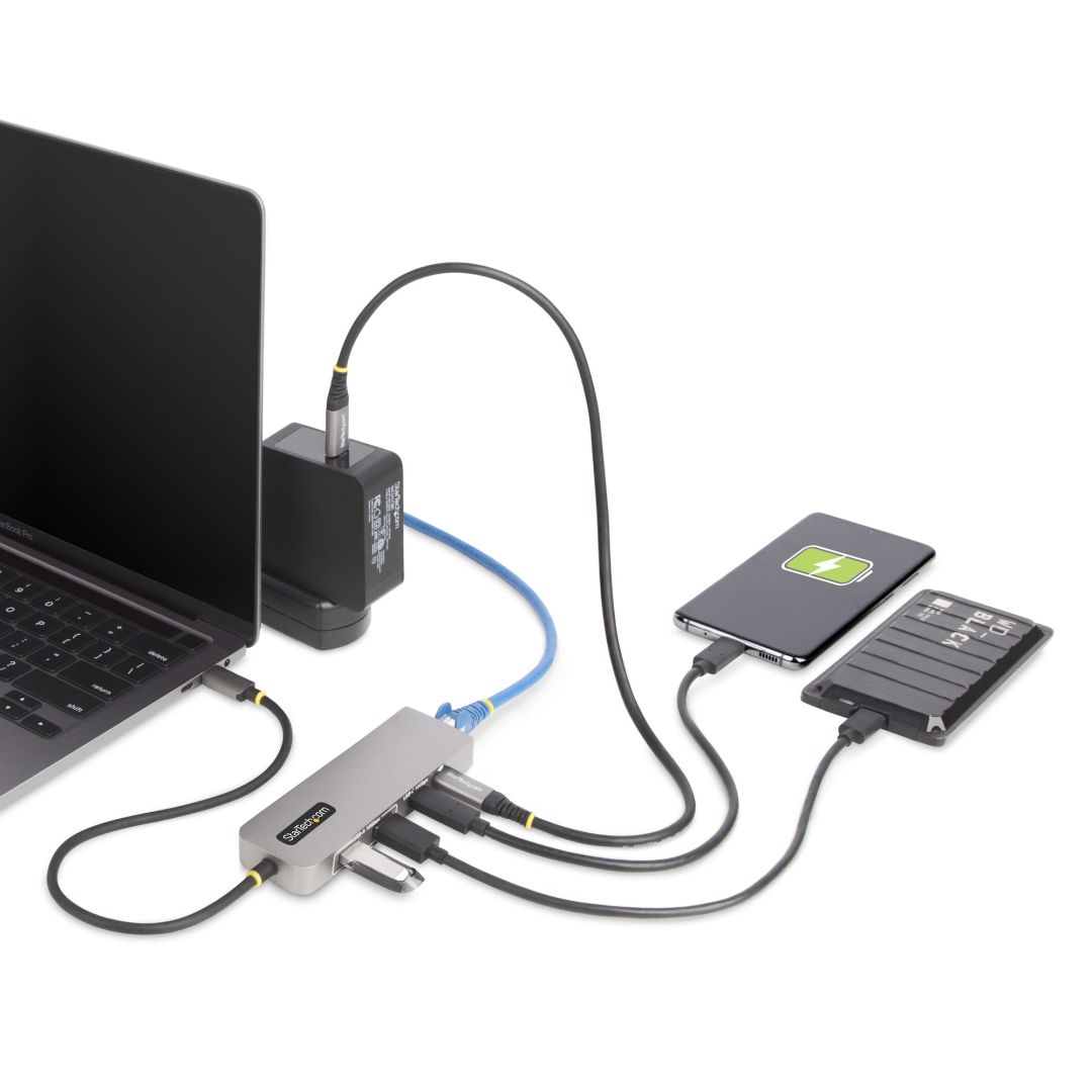 Startech 3-Port USB-C Hub with 2.5 Gbps Ethernet and 100W Power Delivery Pass-Through Port