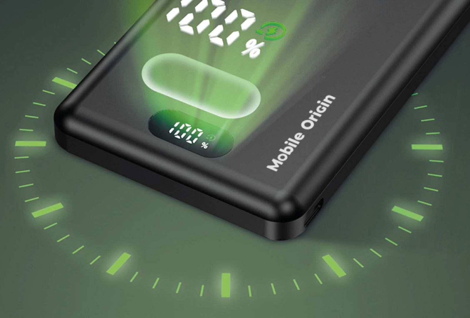 Mobile Origin Wireless Metal Slim 10000mAh PowerBank Black