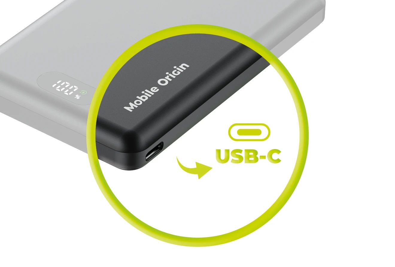 Mobile Origin Wireless Metal Slim 10000mAh PowerBank Black