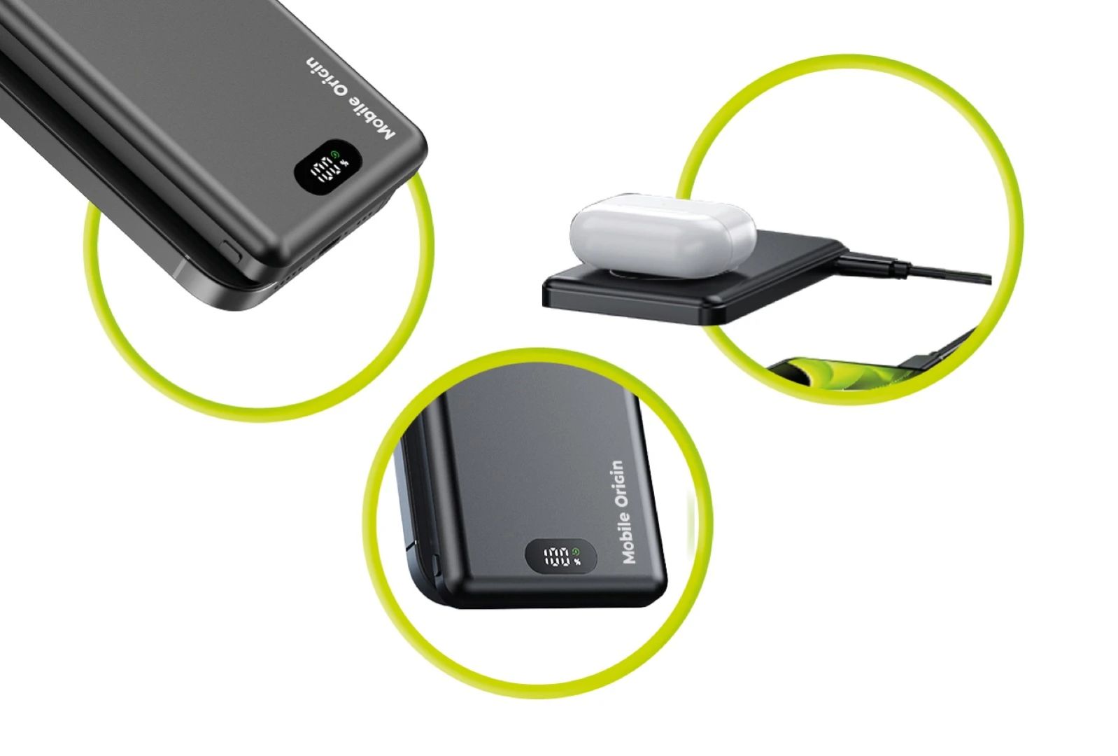 Mobile Origin Wireless Metal Slim 10000mAh PowerBank Black