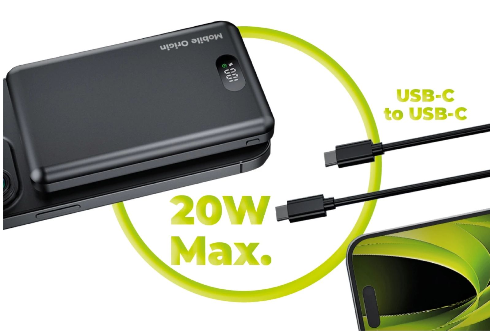 Mobile Origin Wireless Metal Slim 10000mAh PowerBank Black