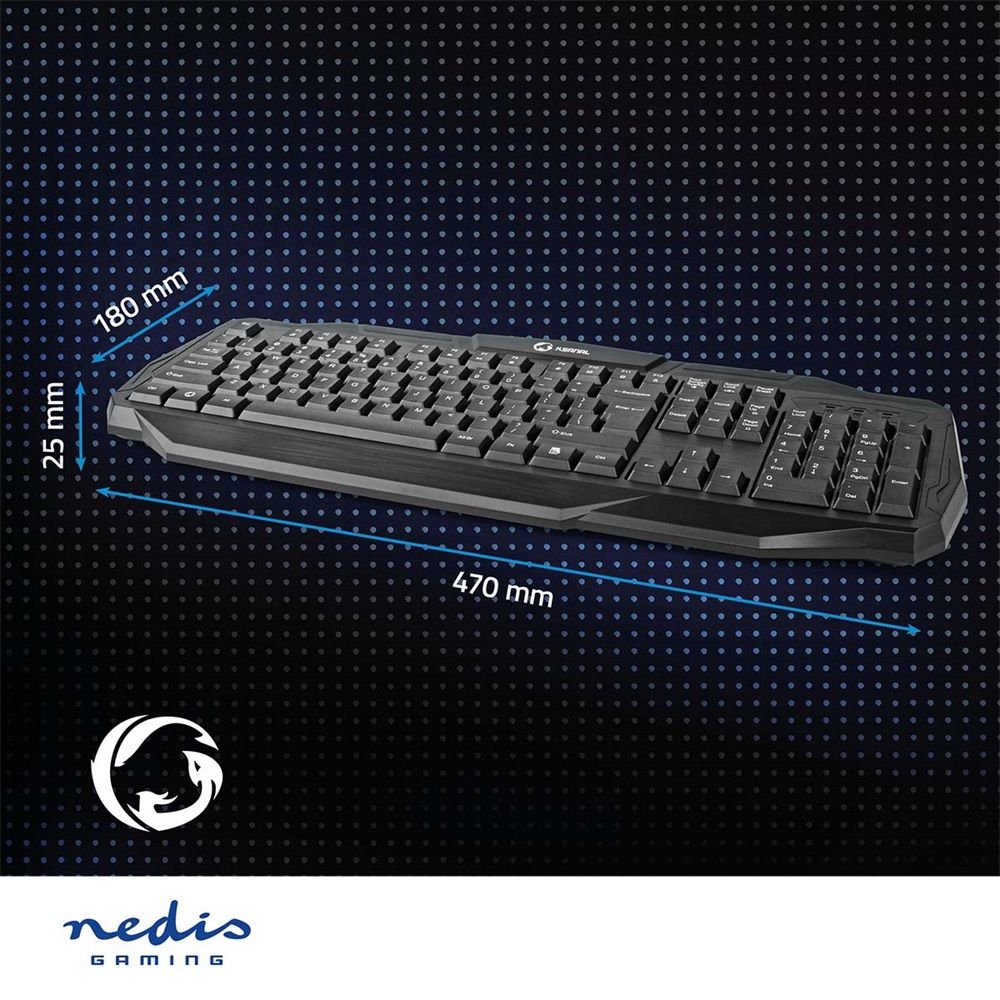 Nedis GKBD100BKUS Wired Gaming Keyboard Black US