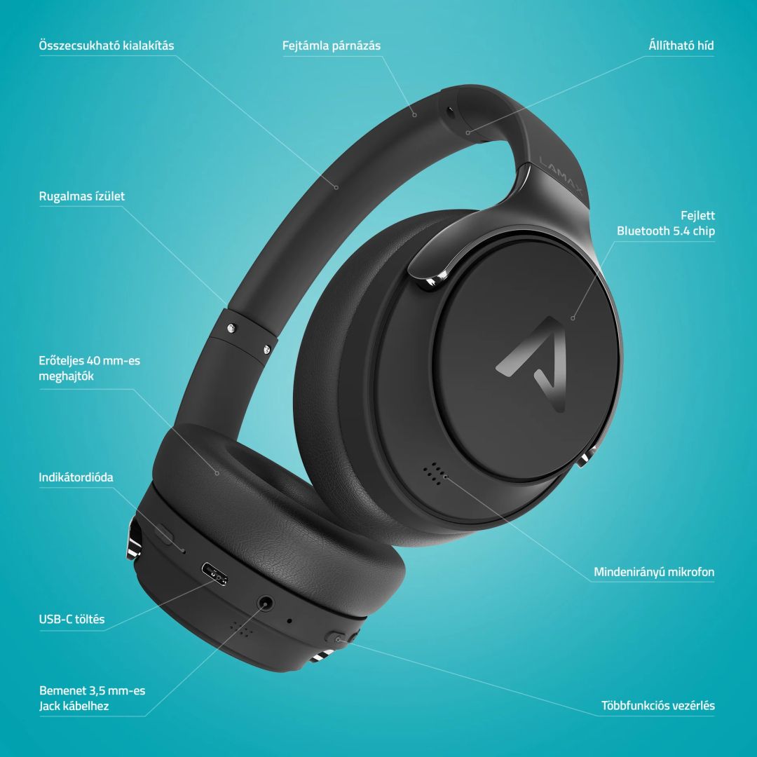 Lamax MuseComfort1 ANC Bluetooth Headset Black