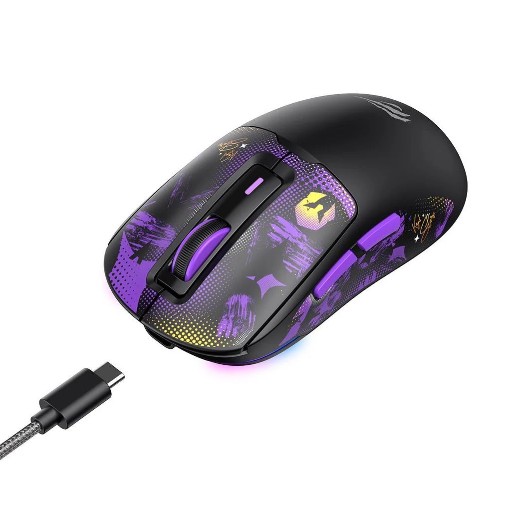 HAVIT Gamenote MS969WB x VKS Gaming Wireless Bluetooth Mouse Black/Purple
