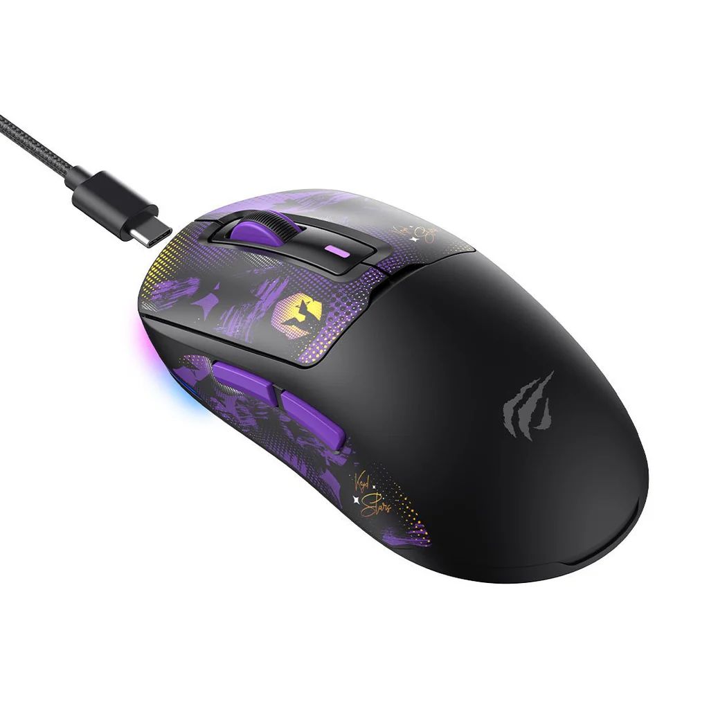 HAVIT Gamenote MS969WB x VKS Gaming Wireless Bluetooth Mouse Black/Purple