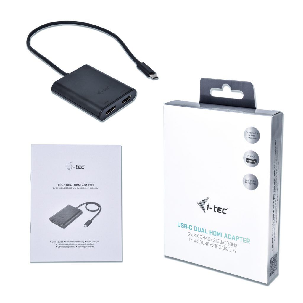 I-TEC USB-C 3.1 Dual 4K HDMI Video Adapter Black