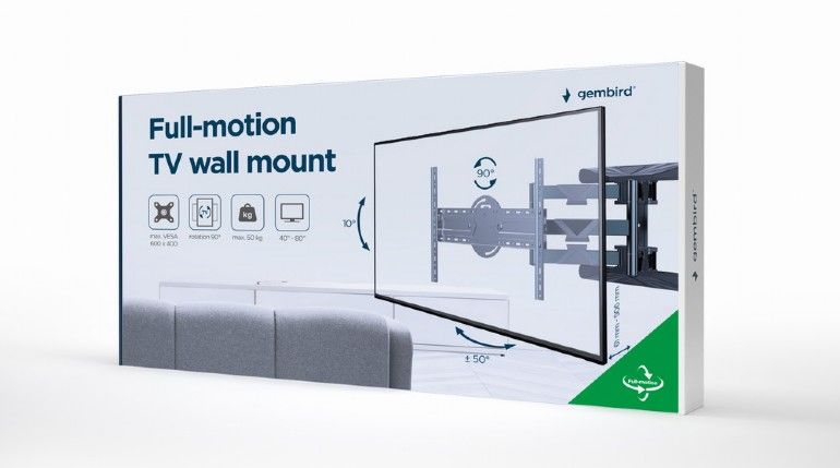 Gembird WM-80STR-01 Rotating full motion TV wall mount 40
