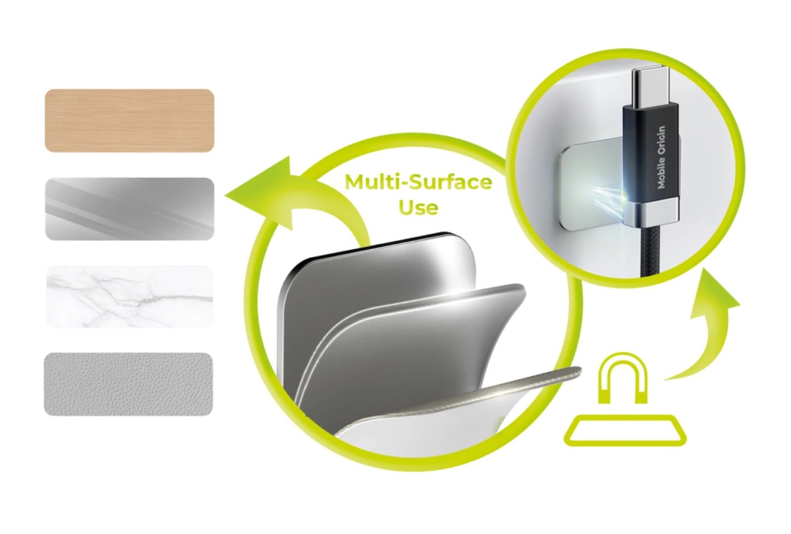 Mobile Origin 60W Magnetic StayCable USB-C to USB-C 1,5m Black