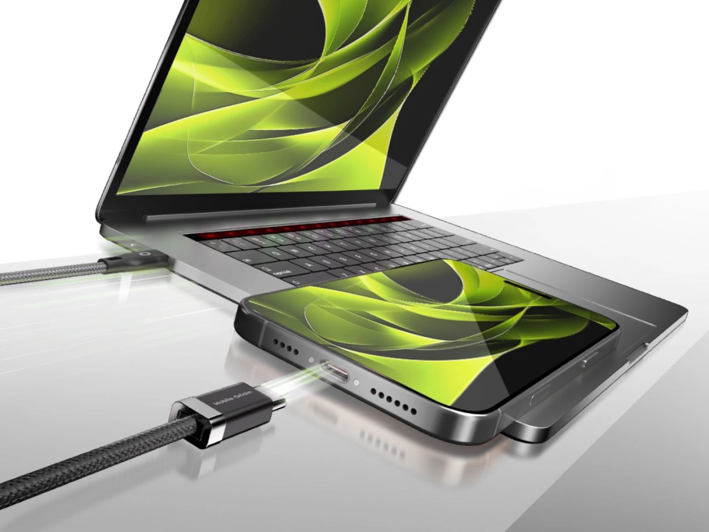 Mobile Origin 60W Magnetic StayCable USB-C to USB-C 1,5m Black