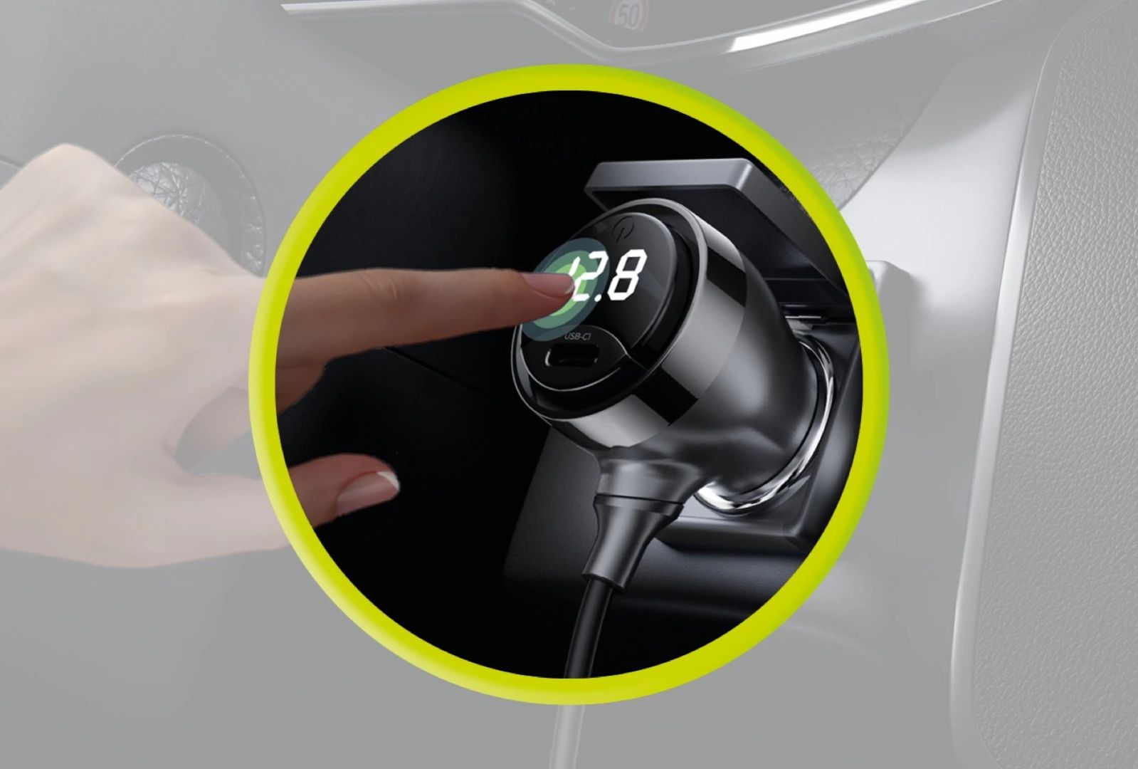 Mobile Origin 75W 5in1 Car Charger CA23 - 2x USB-C + USB-A Port, 2x USB-C cable Black