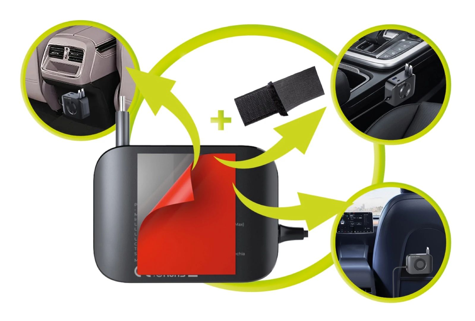 Mobile Origin 75W 5in1 Car Charger CA23 - 2x USB-C + USB-A Port, 2x USB-C cable Black