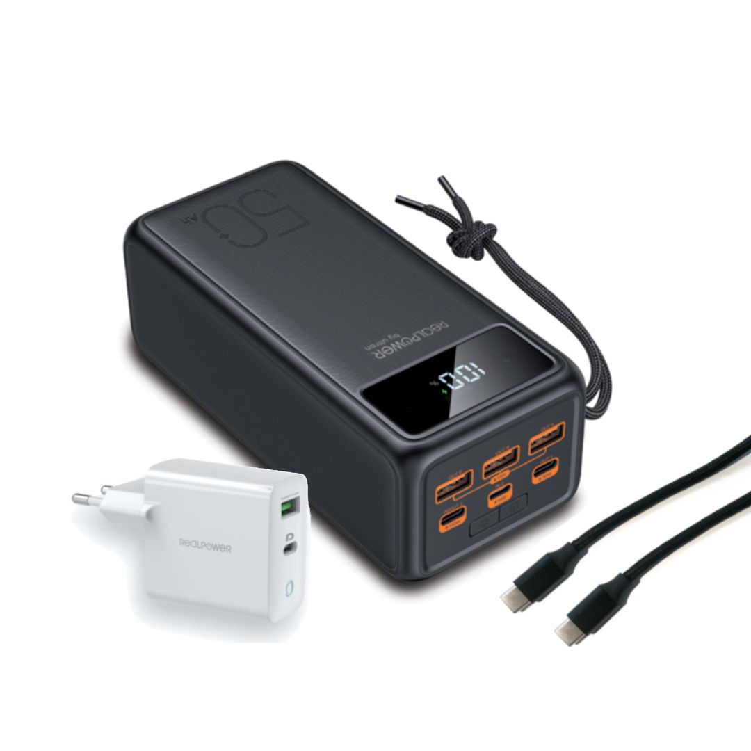 Realpower PB-56000 PD PRO 56000mAh PowerBank Black