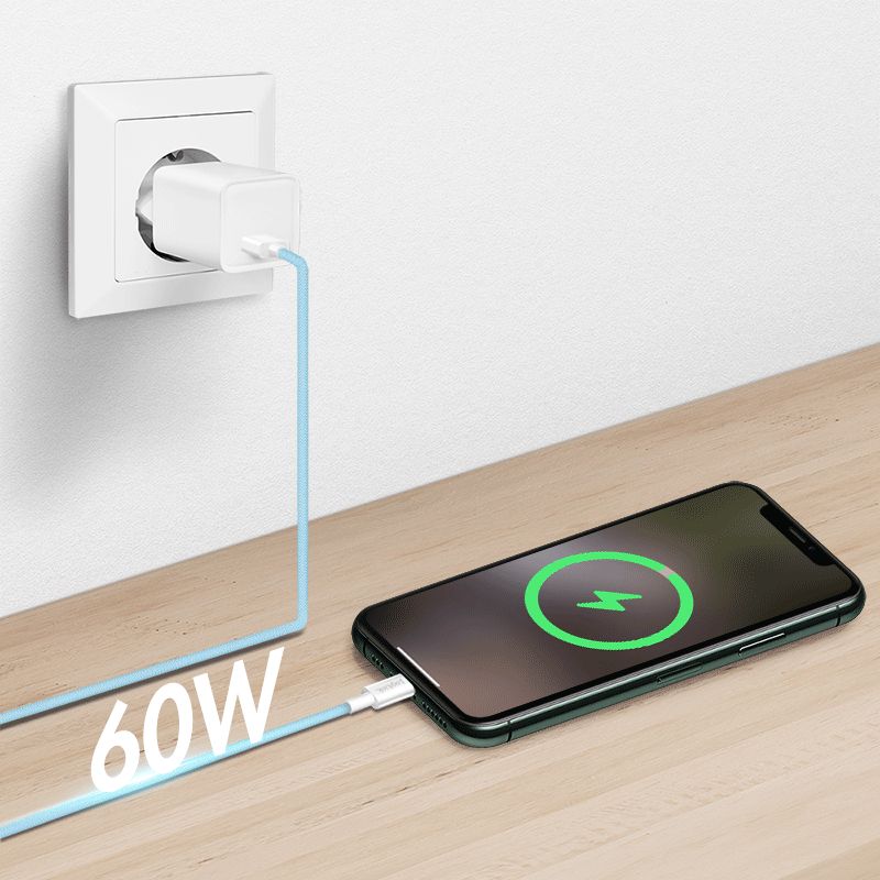 Logilink USB 2.0 C/M - A/M 60W cable 0,5m Blue