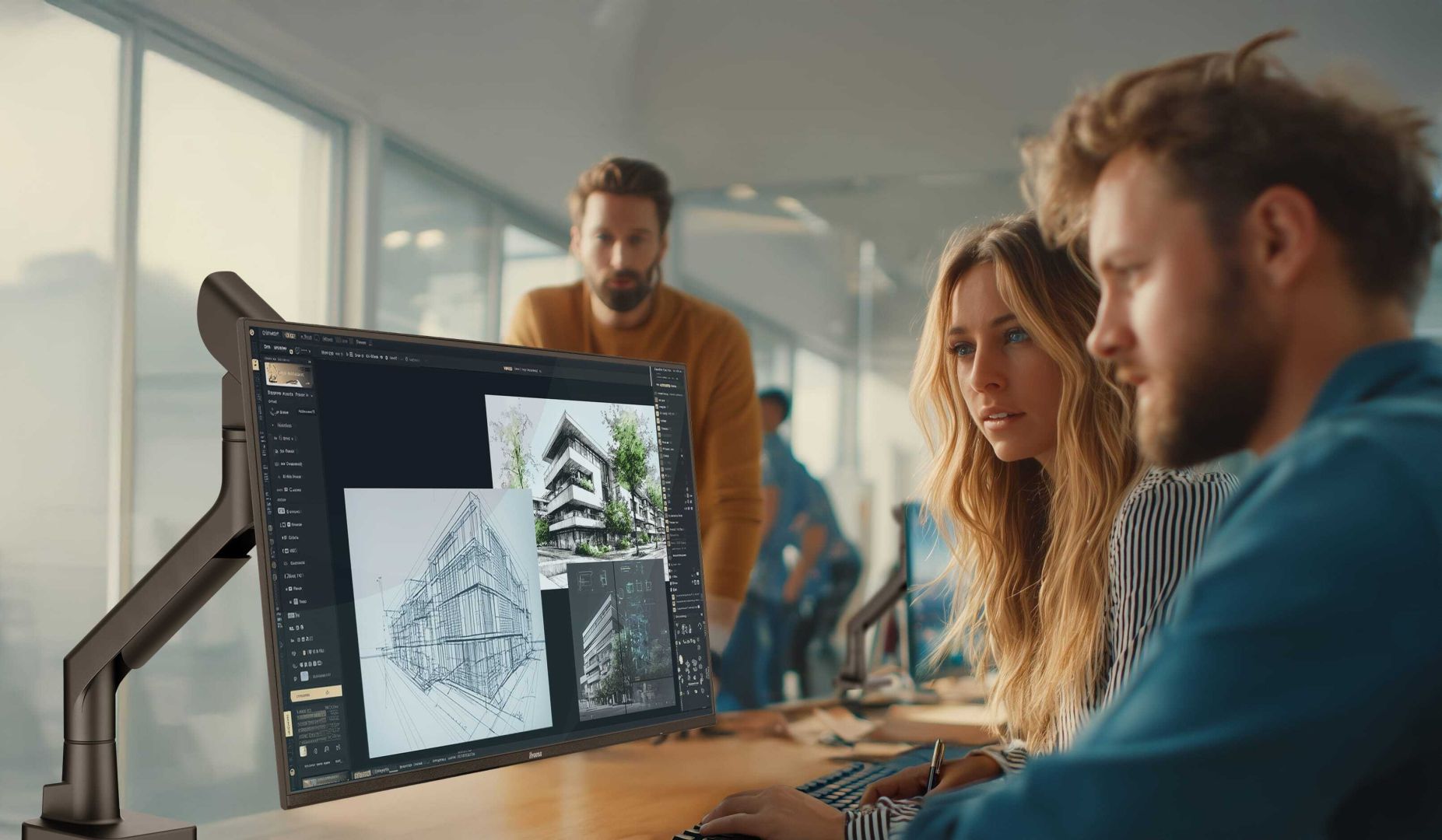 iiyama DS6001C-B1 Ergonomic and space-saving support for monitors