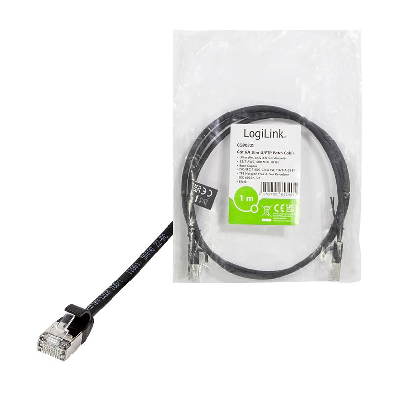 Logilink CAT6A U-FTP Patch Cable 3m Black