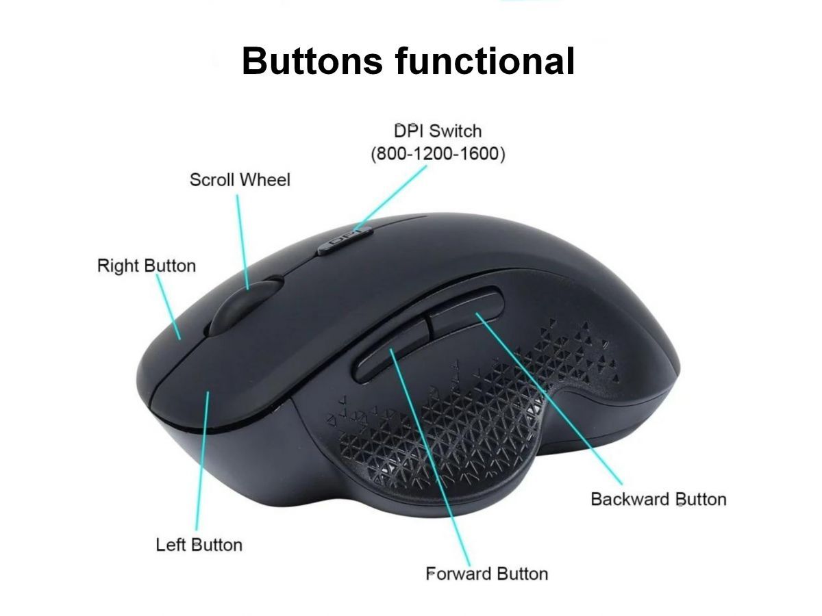EQuip 6-Button Dual Mode Wireless Mouse Black