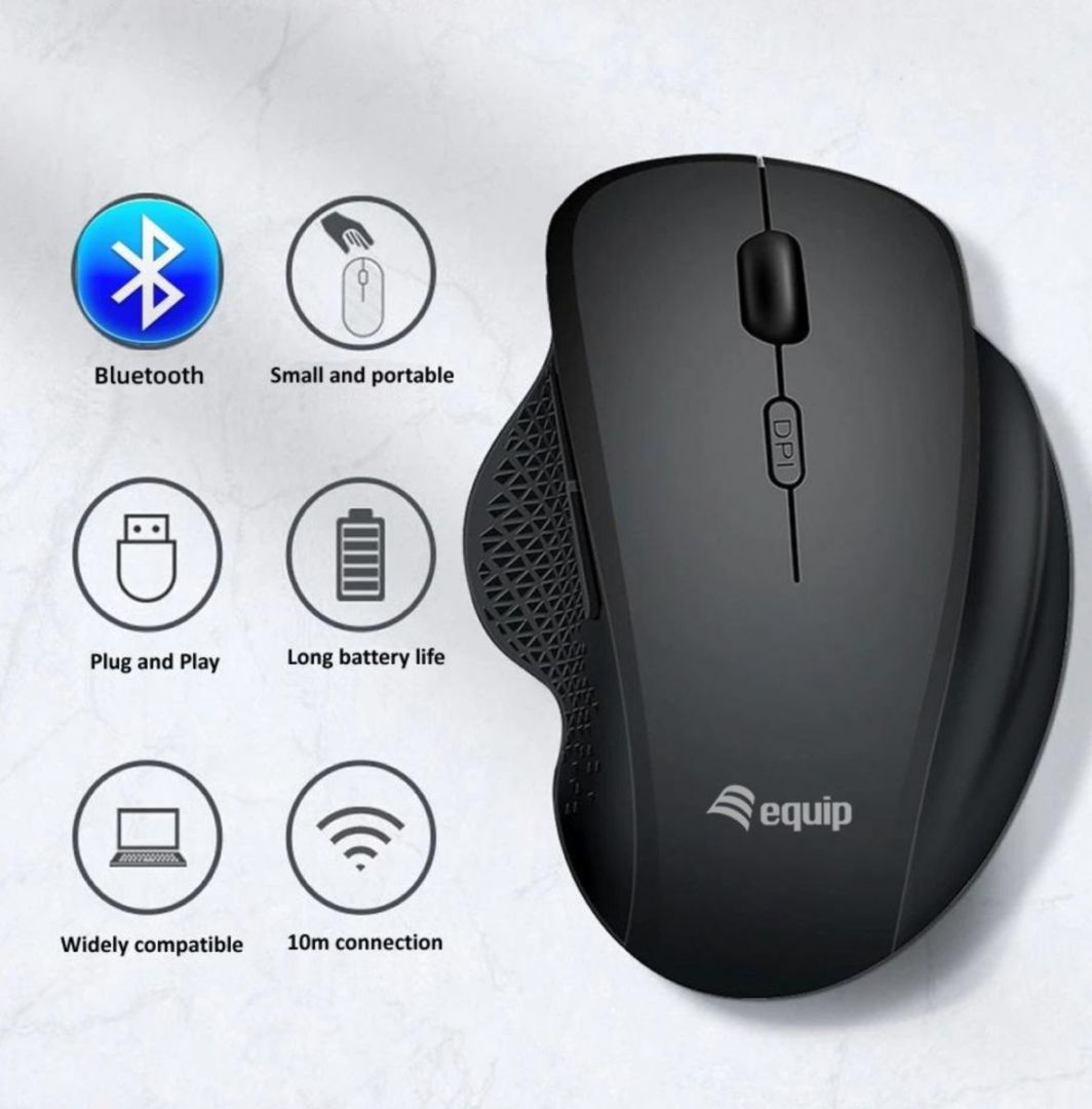 EQuip 6-Button Dual Mode Wireless Mouse Black