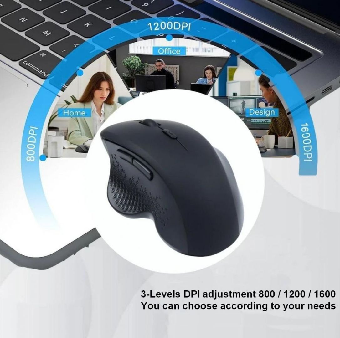 EQuip 6-Button Dual Mode Wireless Mouse Black