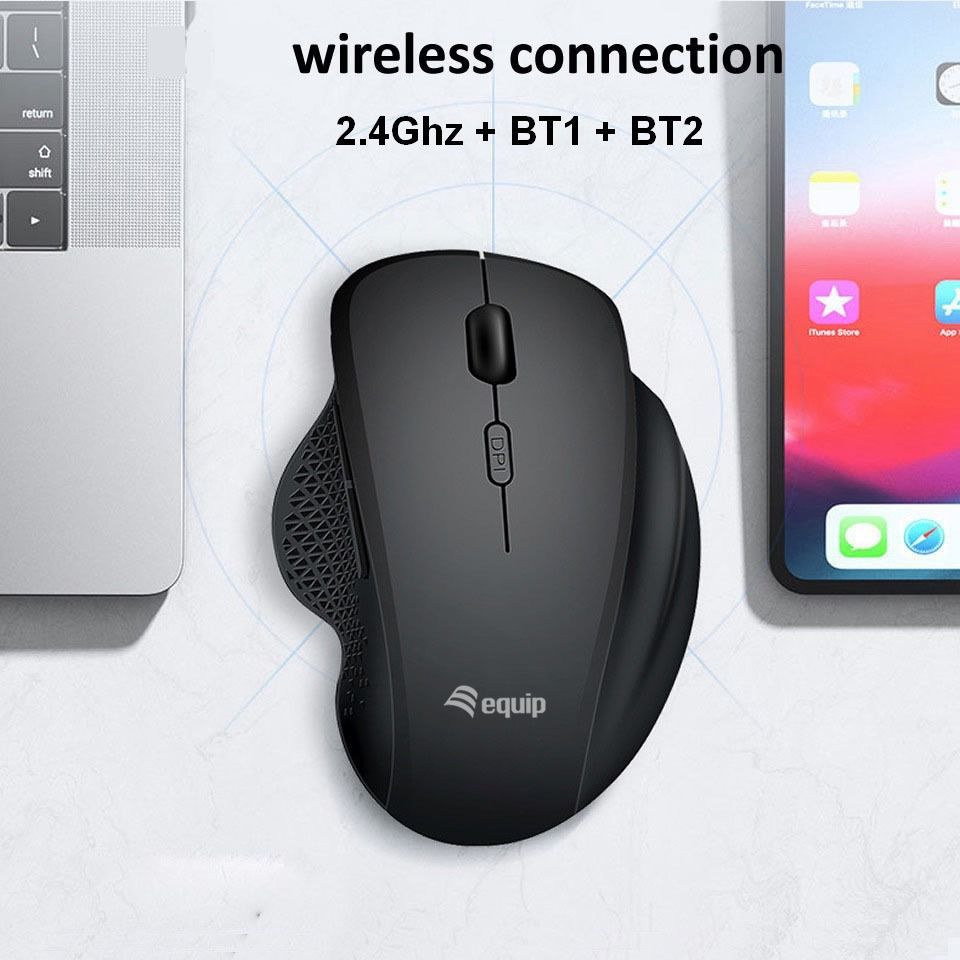 EQuip 6-Button Dual Mode Wireless Mouse Black