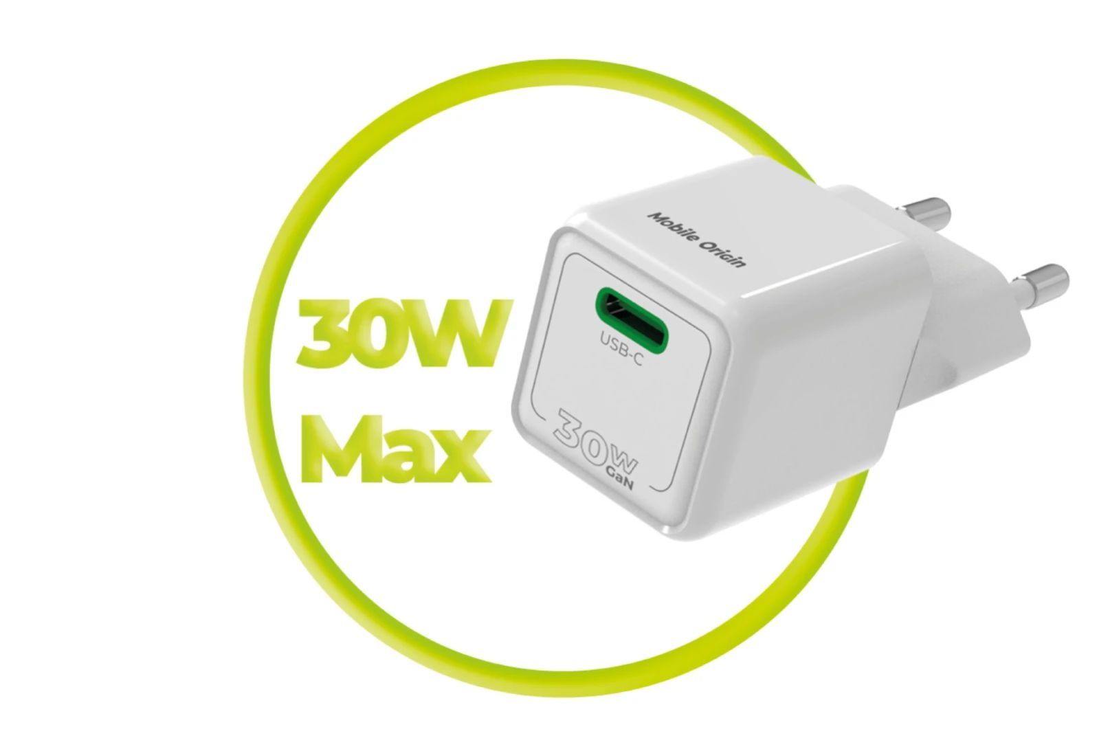 Mobile Origin 30W Mini Charger PW23 USB-C White