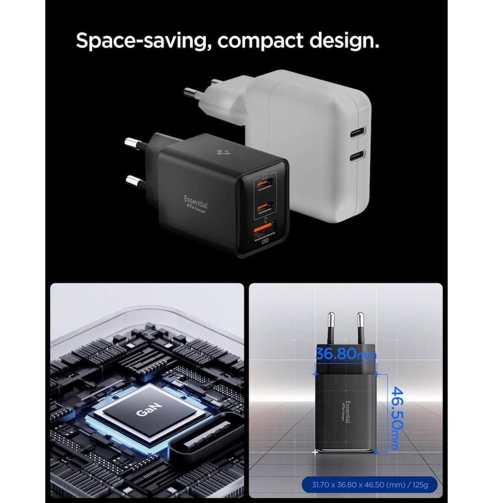 Spigen Essential 47W Wall Charger Black