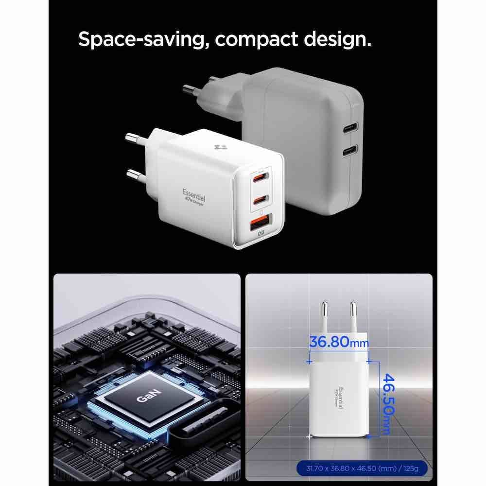 Spigen Essential 47W Wall Charger White