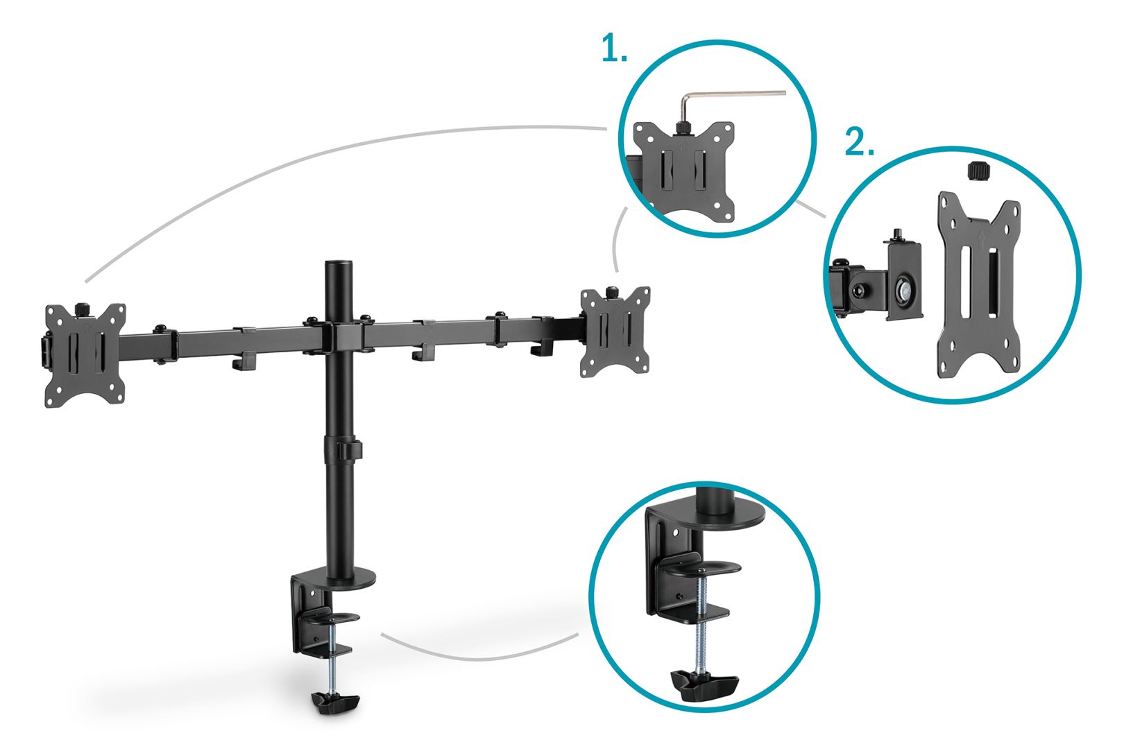Digitus DA-90400 Dual monitor mount 15