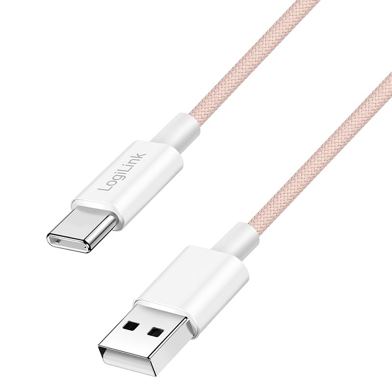 Logilink USB 2.0 Type-C C/M - A/M 60W cable 1m Pink