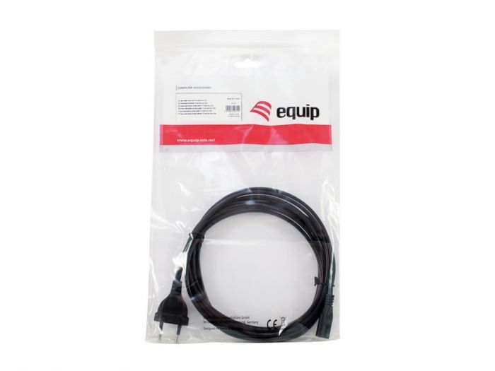 EQuip High Quality Power Cord C7 to 2pin Euro 1,8m Black