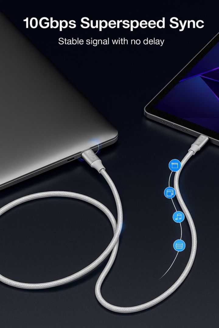 EQuip USB-C 3.2 Gen2 to USB-C 100W cable 1m White