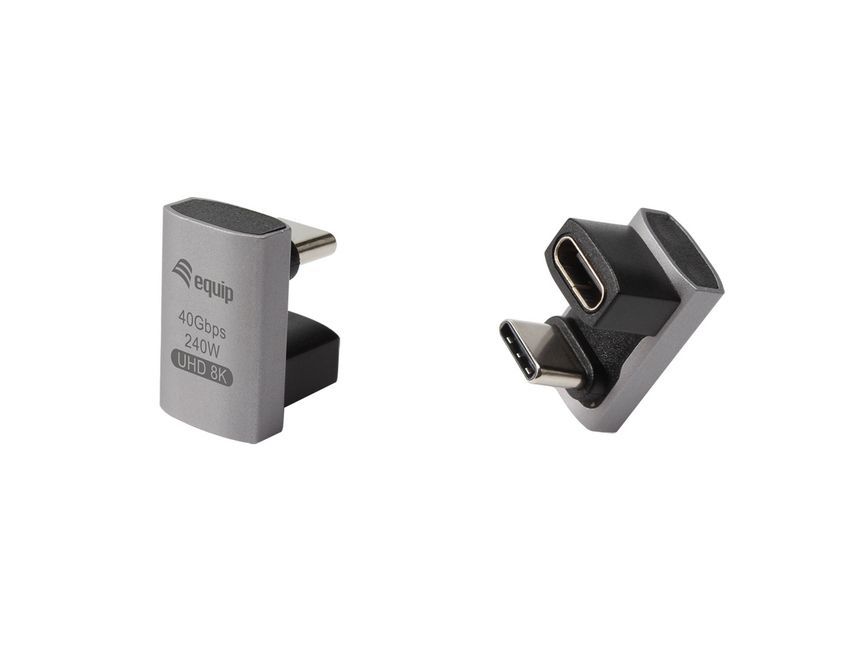 EQuip USB4 USB-C to USB-C U Plug Adapter 180° (2-pack)