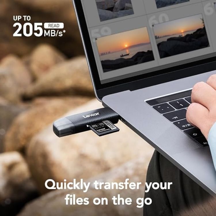 Lexar Dual-Slot USB-A/C Card Reader Black