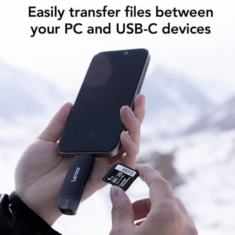 Lexar Dual-Slot USB-A/C Card Reader Black