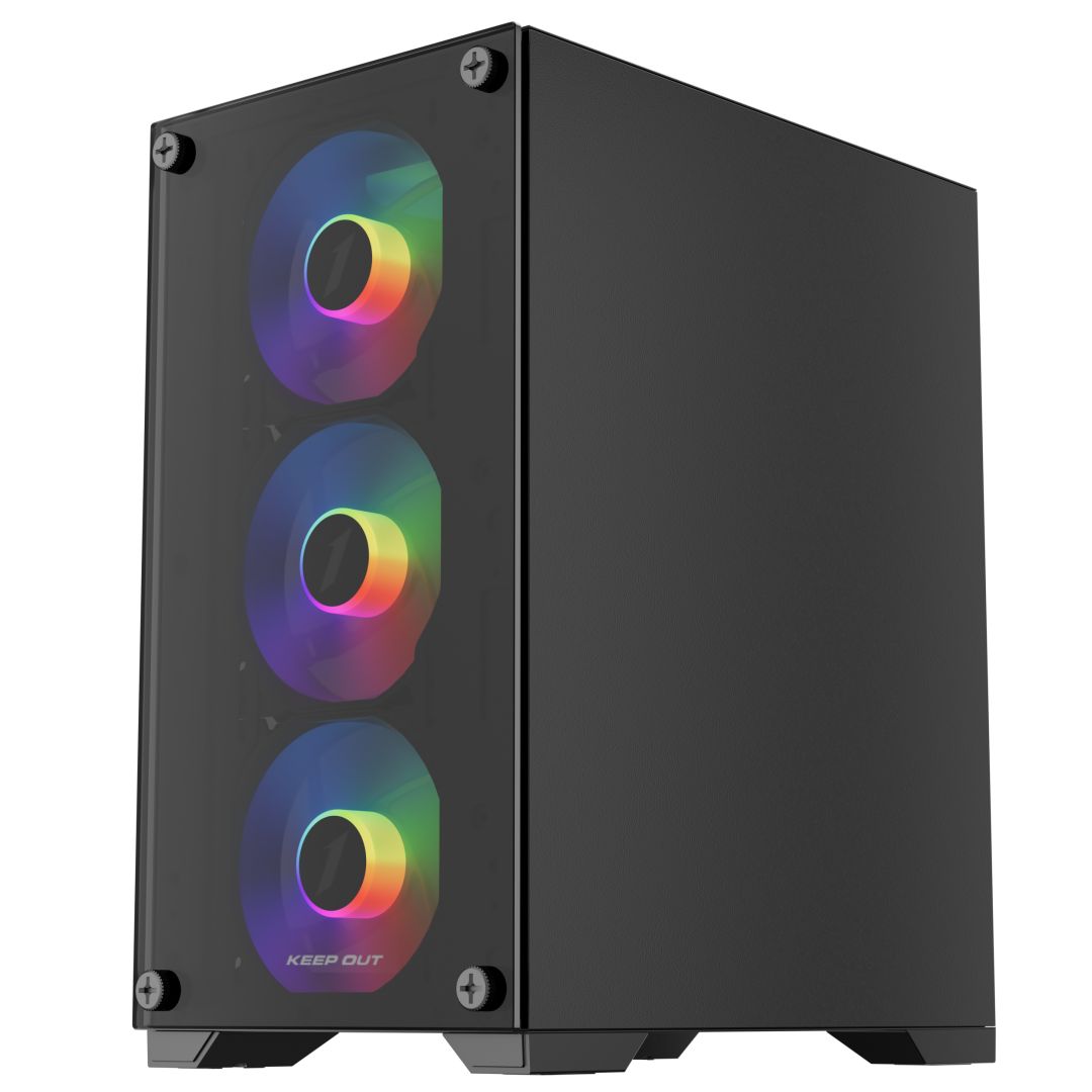 Keep Out XC-201 GLASS RGB Tempered Glass Black