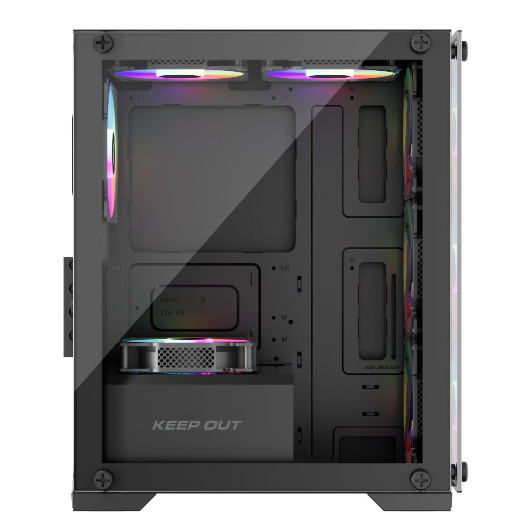 Keep Out XC-201 GLASS RGB Tempered Glass Black