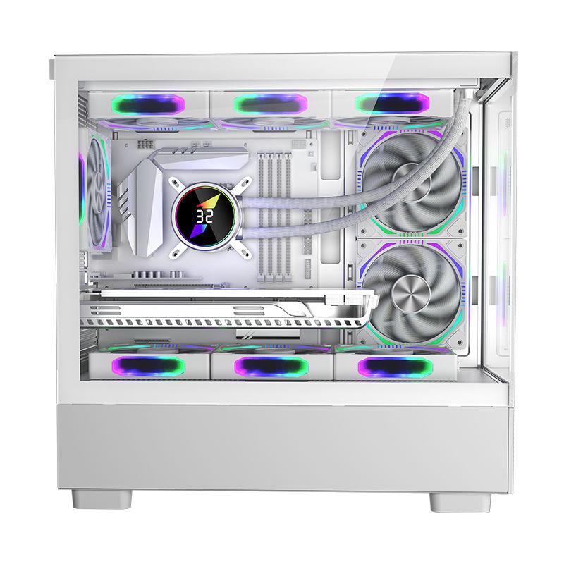 Keep Out XC-301W GLASS RGB Tempered Glass Black