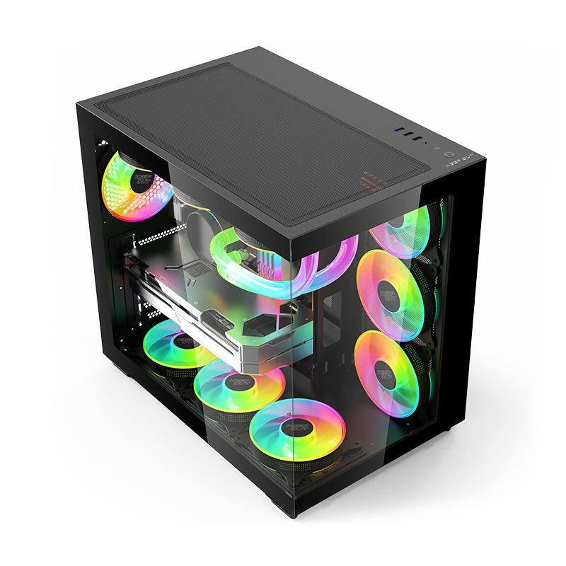 Keep Out XC-800 PRO RGB Tempered Glass Black