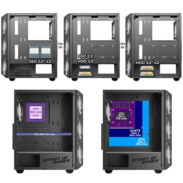 Spirit Of Gamer Rebel NX Tempered Glass Black