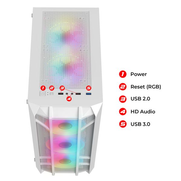 Spirit Of Gamer Rebel NX Tempered Glass White