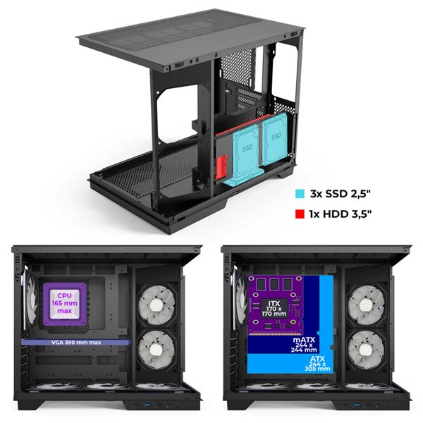 Spirit Of Gamer Viper CRX Tempered Glass Black